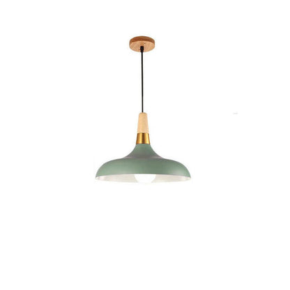Nordic Macaron Barn Hardware Wood 1-Light Pendant Light