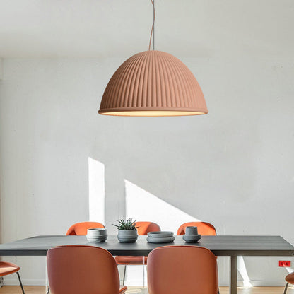 Contemporary Scandinavian Resin Half Circle Stripe Design 1-Light Pendant Light For Dining Room
