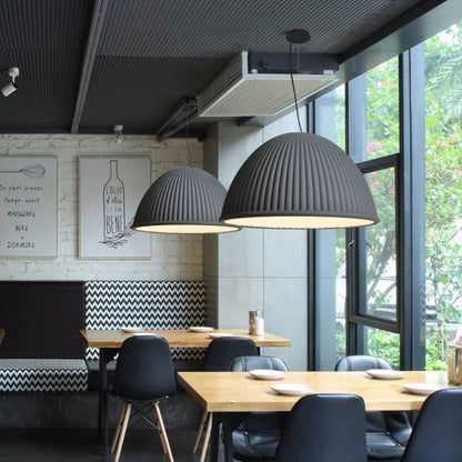 Contemporary Scandinavian Resin Half Circle Stripe Design 1-Light Pendant Light For Dining Room