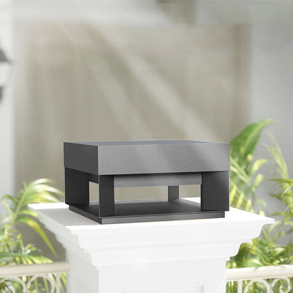 Modern Minimalist Square Geometric Stainless Steel LED Outdoor Waterproof Pillar Light Landscape Light For Garden