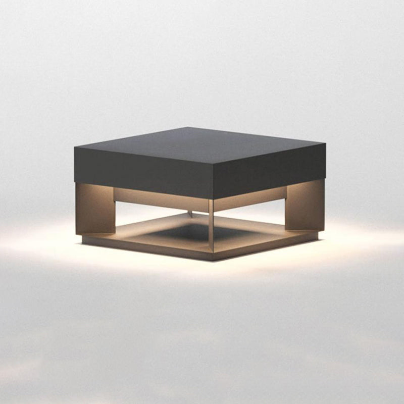 Modern Minimalist Square Geometric Stainless Steel LED Outdoor Waterproof Pillar Light Landscape Light For Garden