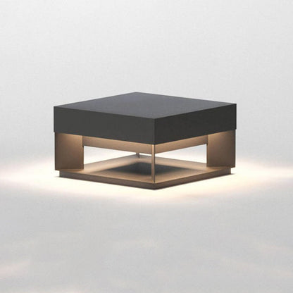 Modern Minimalist Square Geometric Stainless Steel LED Outdoor Waterproof Pillar Light Landscape Light For Garden