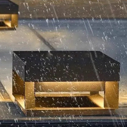 Modern Minimalist Square Geometric Stainless Steel LED Outdoor Waterproof Pillar Light Landscape Light For Garden