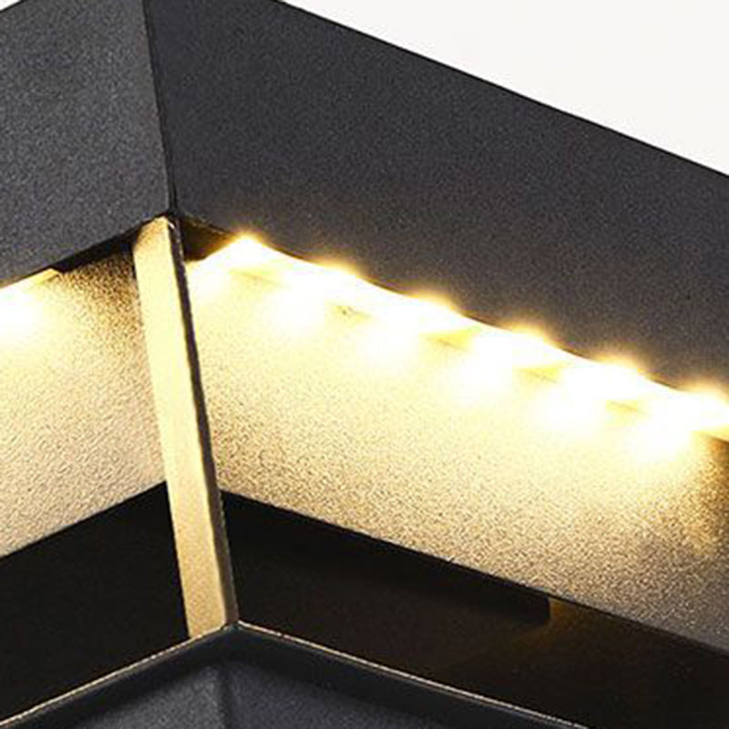 Modern Minimalist Square Geometric Stainless Steel LED Outdoor Waterproof Pillar Light Landscape Light For Garden