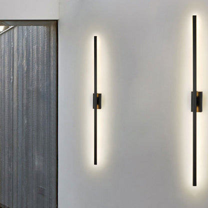 Modern Minimalist Long Strip Square Pole Aluminum Iron LED Vanity Light Mirror Front Wall Sconce Lamp For Living Room