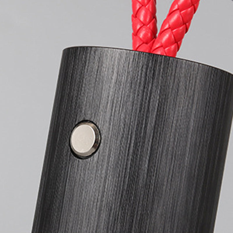 Modern Minimalist Portable Carrying Cord Cylinder Aluminum Acrylic LED Table Lamp For Bedroom