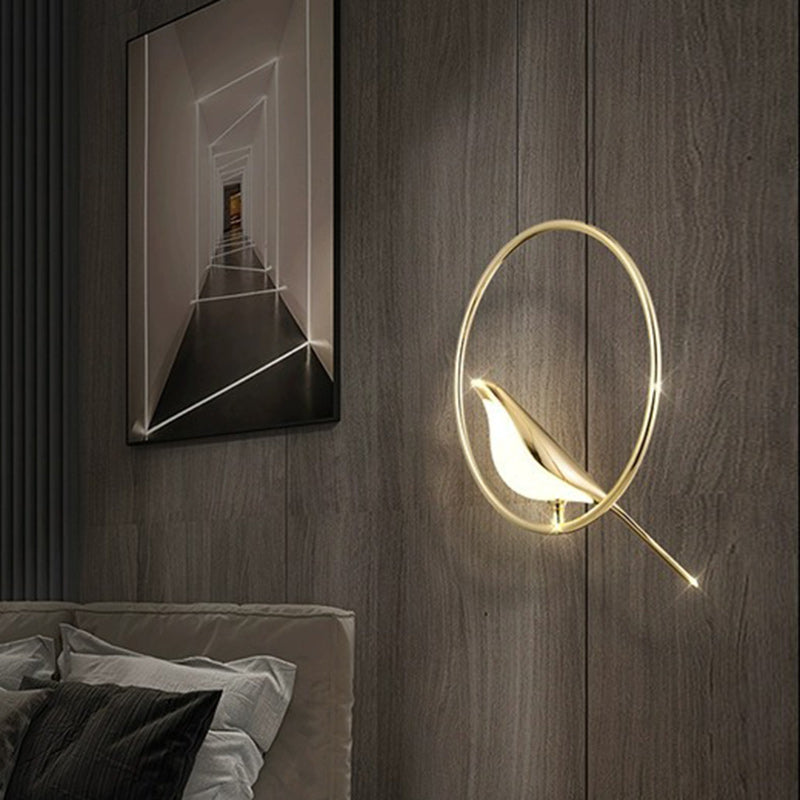 ثريا LED مصنوعة من سبائك الزنك والأكريليك بتصميم دائري على شكل ماجباي بتصميم آرت ديكو لغرفة النوم 