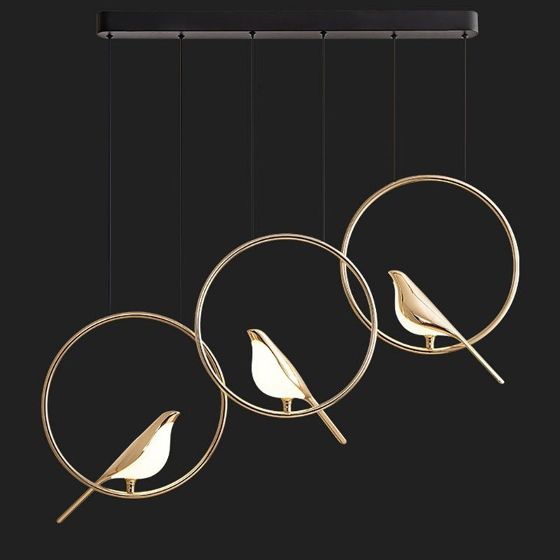 ثريا LED مصنوعة من سبائك الزنك والأكريليك بتصميم دائري على شكل ماجباي بتصميم آرت ديكو لغرفة النوم 