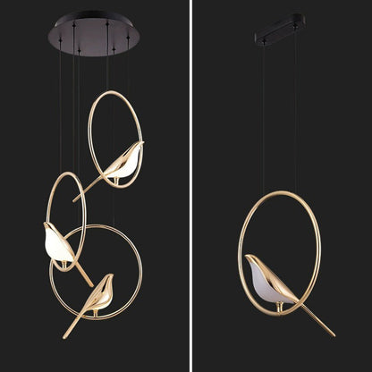 ثريا LED مصنوعة من سبائك الزنك والأكريليك بتصميم دائري على شكل ماجباي بتصميم آرت ديكو لغرفة النوم 