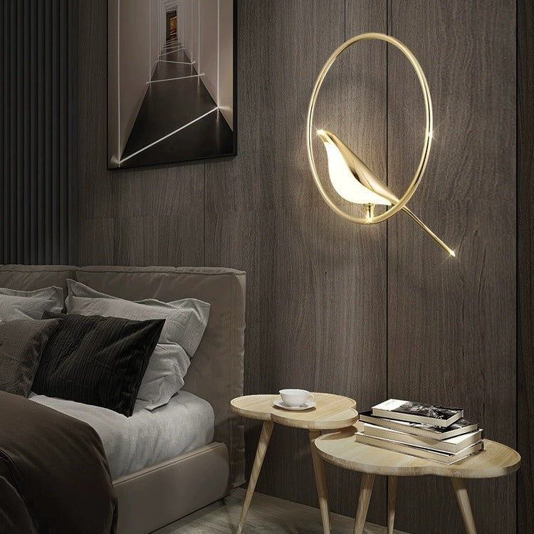 ثريا LED مصنوعة من سبائك الزنك والأكريليك بتصميم دائري على شكل ماجباي بتصميم آرت ديكو لغرفة النوم 