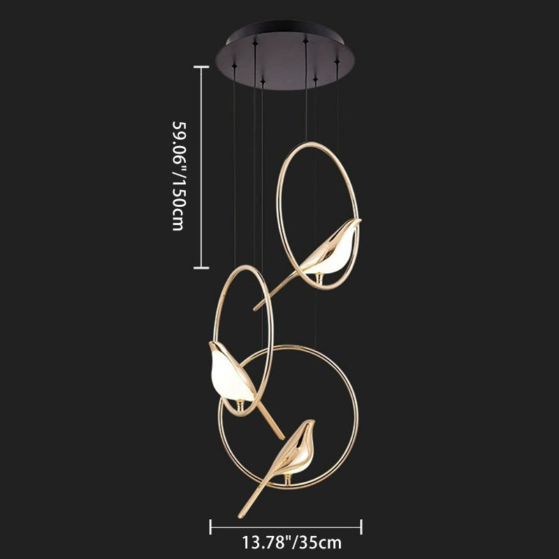 ثريا LED مصنوعة من سبائك الزنك والأكريليك بتصميم دائري على شكل ماجباي بتصميم آرت ديكو لغرفة النوم 