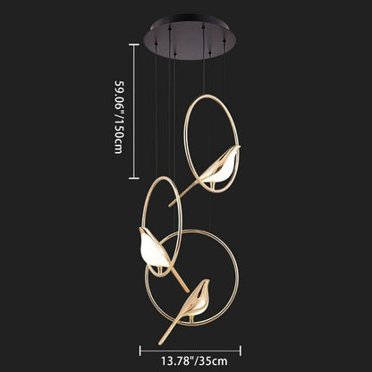 ثريا LED مصنوعة من سبائك الزنك والأكريليك بتصميم دائري على شكل ماجباي بتصميم آرت ديكو لغرفة النوم 