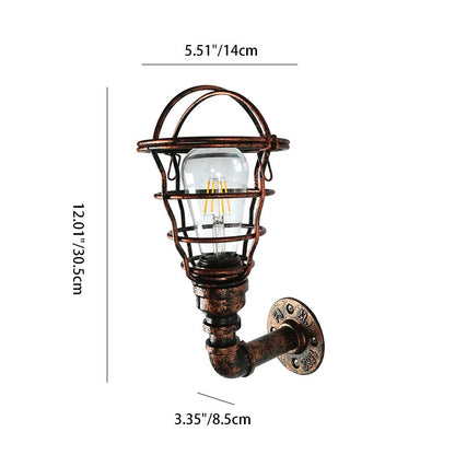Contemporary Industrial Iron European Retro Water Pipe 1-Light Wall Sconce Lamp