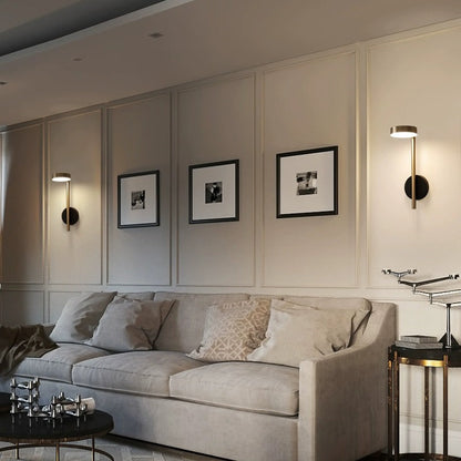 Contemporary Luxury Rotatable Long Cylinder Round Aluminum LED Wall Sconce Lamp For Living Room