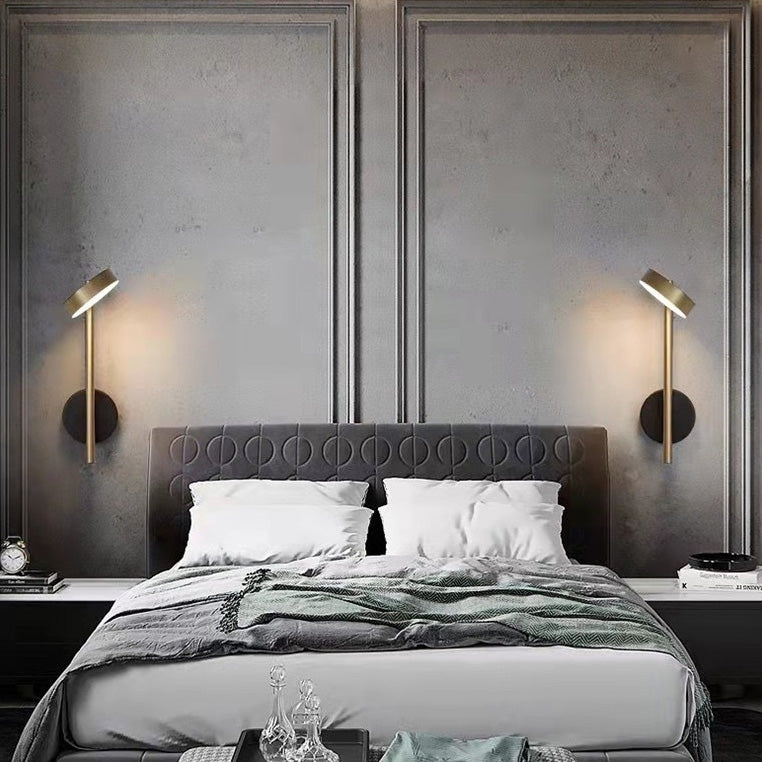 Contemporary Luxury Rotatable Long Cylinder Round Aluminum LED Wall Sconce Lamp For Living Room