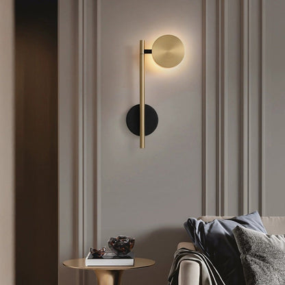 Contemporary Luxury Rotatable Long Cylinder Round Aluminum LED Wall Sconce Lamp For Living Room