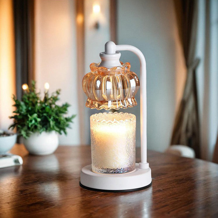 Traditional Vintage Pod Disc Iron Glass 1-Light Melting Wax Table Lamp For Bedroom