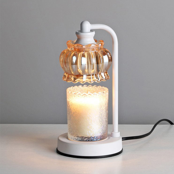 Traditional Vintage Pod Disc Iron Glass 1-Light Melting Wax Table Lamp For Bedroom