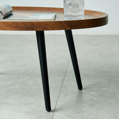 Modern Minimalist Medium-Density Fiberboard & Metal Round Coffee Table For Bedroom & Living Room