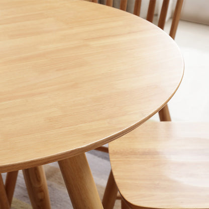 Modern Minimalist Solid Wood Round Dining Table For 4-6 Seats Dining Room