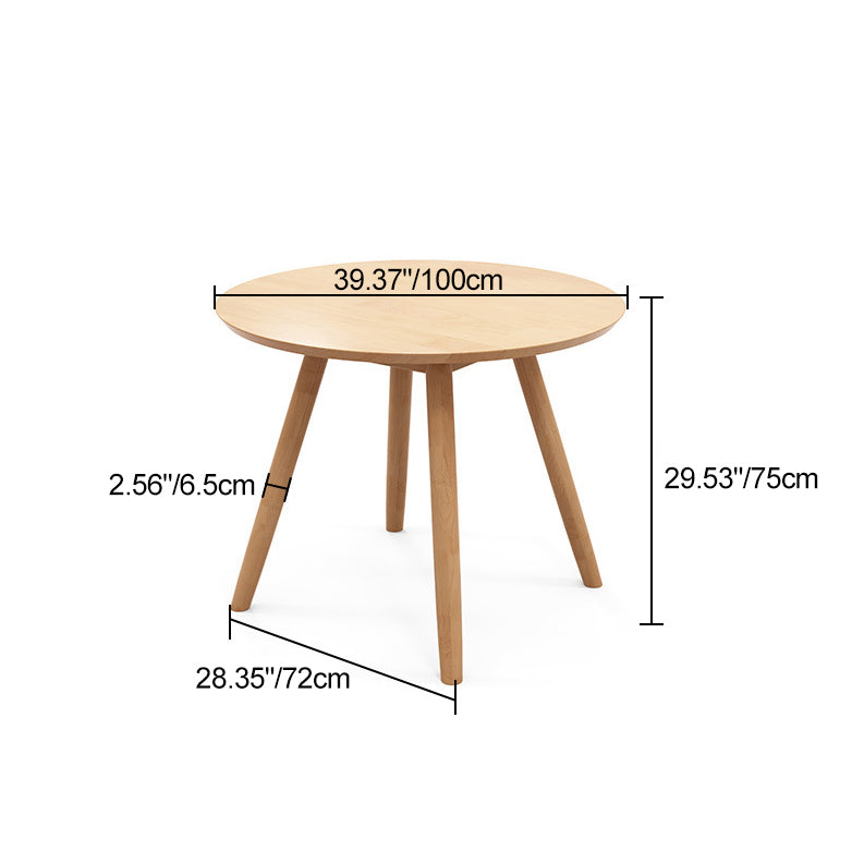 Modern Minimalist Solid Wood Round Dining Table For 4-6 Seats Dining Room