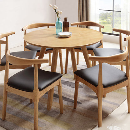 Modern Minimalist Solid Wood Round Dining Table For 4-6 Seats Dining Room
