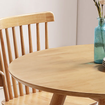 Modern Minimalist Solid Wood Round Dining Table For 4-6 Seats Dining Room