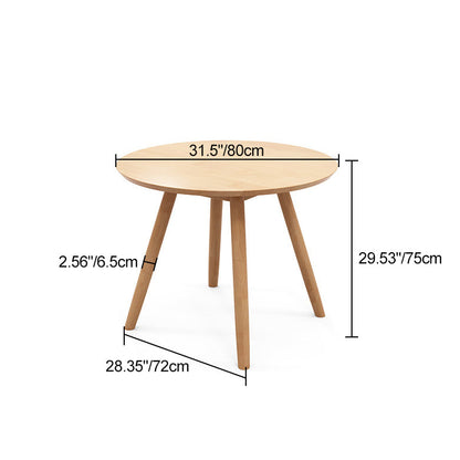 Modern Minimalist Solid Wood Round Dining Table For 4-6 Seats Dining Room