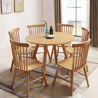 Modern Minimalist Solid Wood Round Dining Table For 4-6 Seats Dining Room