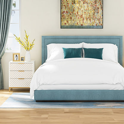 Modern Minimalist Solid Wood Rectangular Nightstand With 3-Drawer For Bedroom