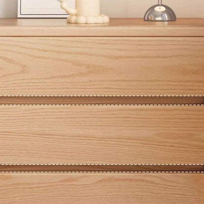 Modern Minimalist Solid Wood Rectangular Nightstand With 2/3 Drawers For Bedroom