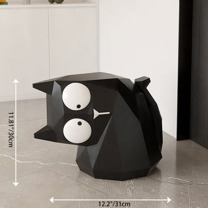 Contemporary Creative Resin Black Cat End Table Decor Piece For Living Room & Bedroom