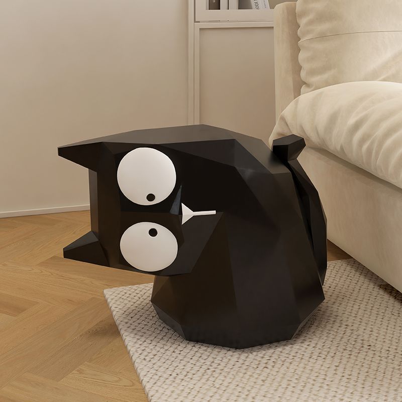 Contemporary Creative Resin Black Cat End Table Decor Piece For Living Room & Bedroom