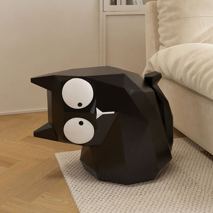 Contemporary Creative Resin Black Cat End Table Decor Piece For Living Room & Bedroom