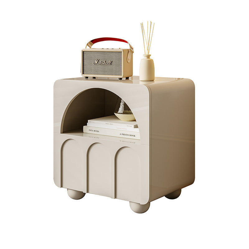 Traditional French Solid Wood Rectangular Arch Design Nightstand 1 Drawer Storage For Bedroom