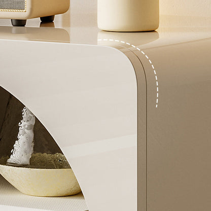 Traditional French Solid Wood Rectangular Arch Design Nightstand 1 Drawer Storage For Bedroom