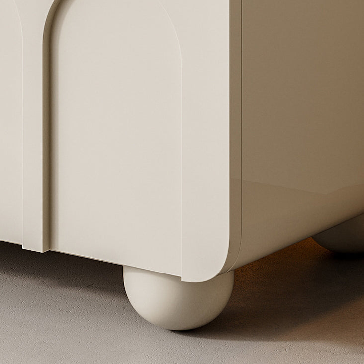 Traditional French Solid Wood Rectangular Arch Design Nightstand 1 Drawer Storage For Bedroom