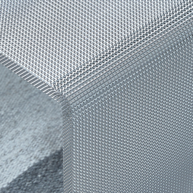 Modern Minimalist Acrylic C-Shaped Rectangular Side Table With Mosaic Texture For Living Room & Bedroom