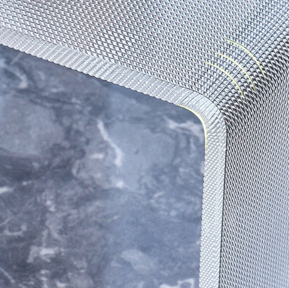 Modern Minimalist Acrylic C-Shaped Rectangular Side Table With Mosaic Texture For Living Room & Bedroom