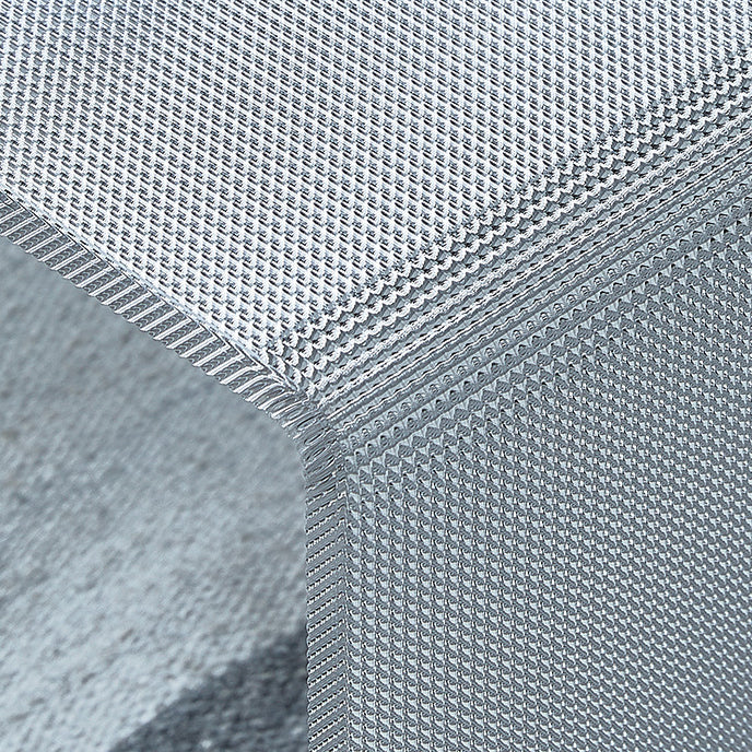 Modern Minimalist Acrylic C-Shaped Rectangular Side Table With Mosaic Texture For Living Room & Bedroom