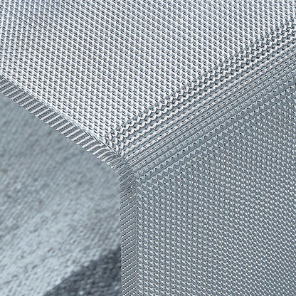 Modern Minimalist Acrylic C-Shaped Rectangular Side Table With Mosaic Texture For Living Room & Bedroom