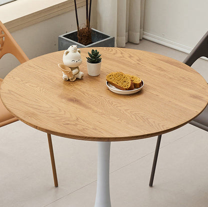 Contemporary Nordic MDF & Iron Round Trumpet-Leg Coffee Table For Living Room & Dining Room