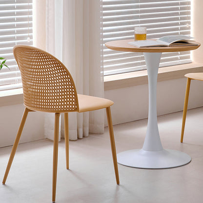 Contemporary Nordic MDF & Iron Round Trumpet-Leg Coffee Table For Living Room & Dining Room