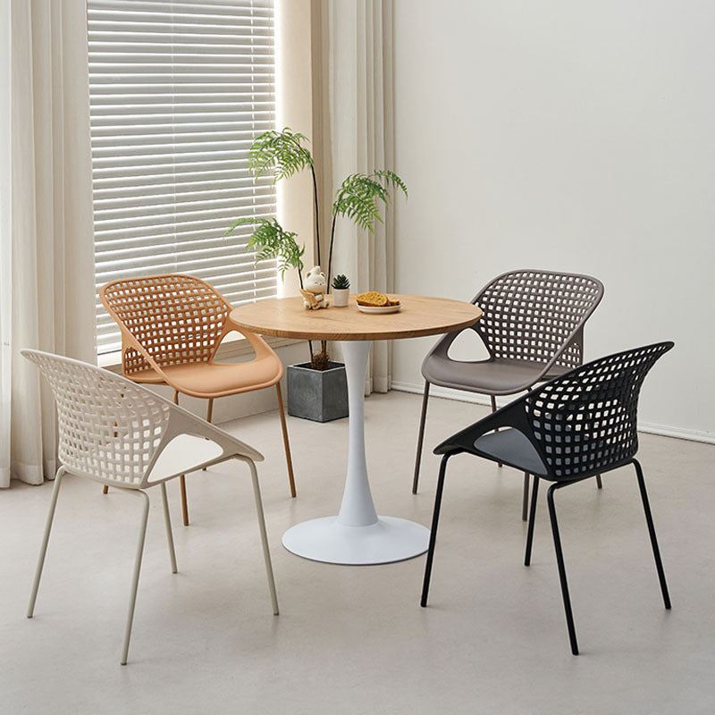 Contemporary Nordic MDF & Iron Round Trumpet-Leg Coffee Table For Living Room & Dining Room