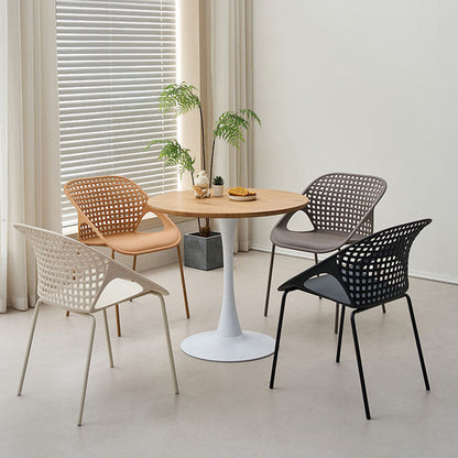 Contemporary Nordic MDF & Iron Round Trumpet-Leg Coffee Table For Living Room & Dining Room