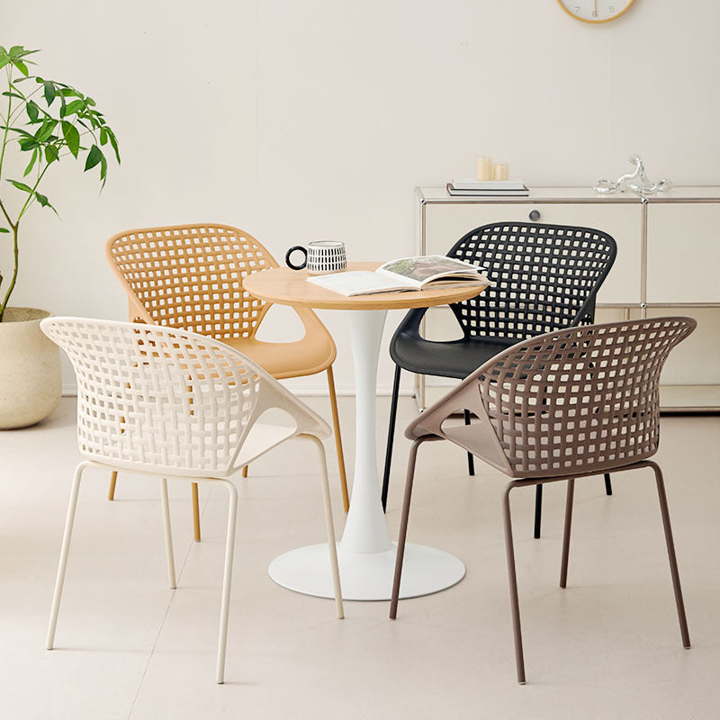 Contemporary Nordic MDF & Iron Round Trumpet-Leg Coffee Table For Living Room & Dining Room