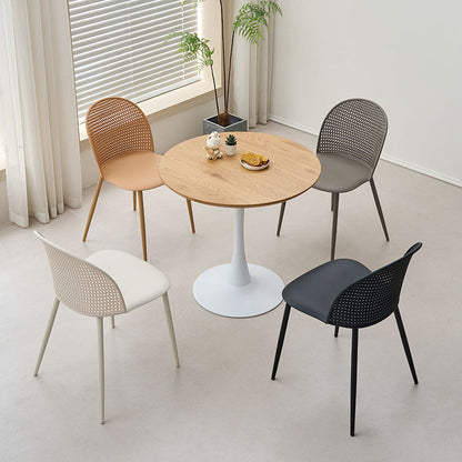 Contemporary Nordic MDF & Iron Round Trumpet-Leg Coffee Table For Living Room & Dining Room