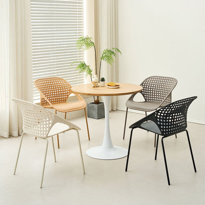 Contemporary Nordic MDF & Iron Round Trumpet-Leg Coffee Table For Living Room & Dining Room