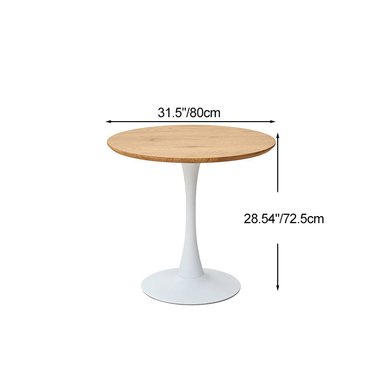 Contemporary Nordic MDF & Iron Round Trumpet-Leg Coffee Table For Living Room & Dining Room