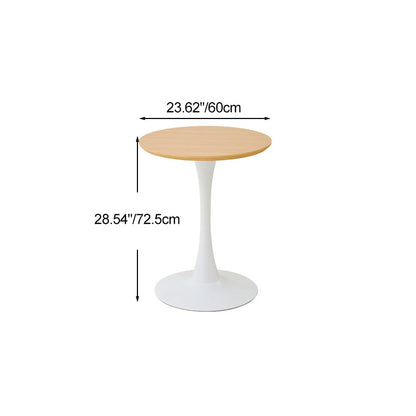 Contemporary Nordic MDF & Iron Round Trumpet-Leg Coffee Table For Living Room & Dining Room